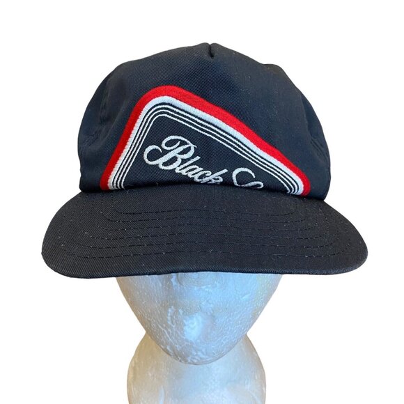 Vintage Black Label Beer Alcohol Snapback Hat Cap Embroidered Logo Molsonware - Picture 1 of 6